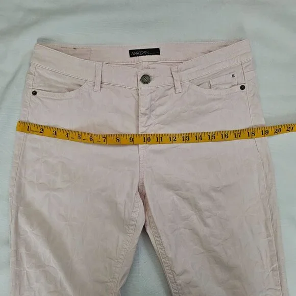 Marc Cain Light Pink Embossed Floral Pattern Slim Fit Pants Women's Size N5/US10 - Picture 14 of 16